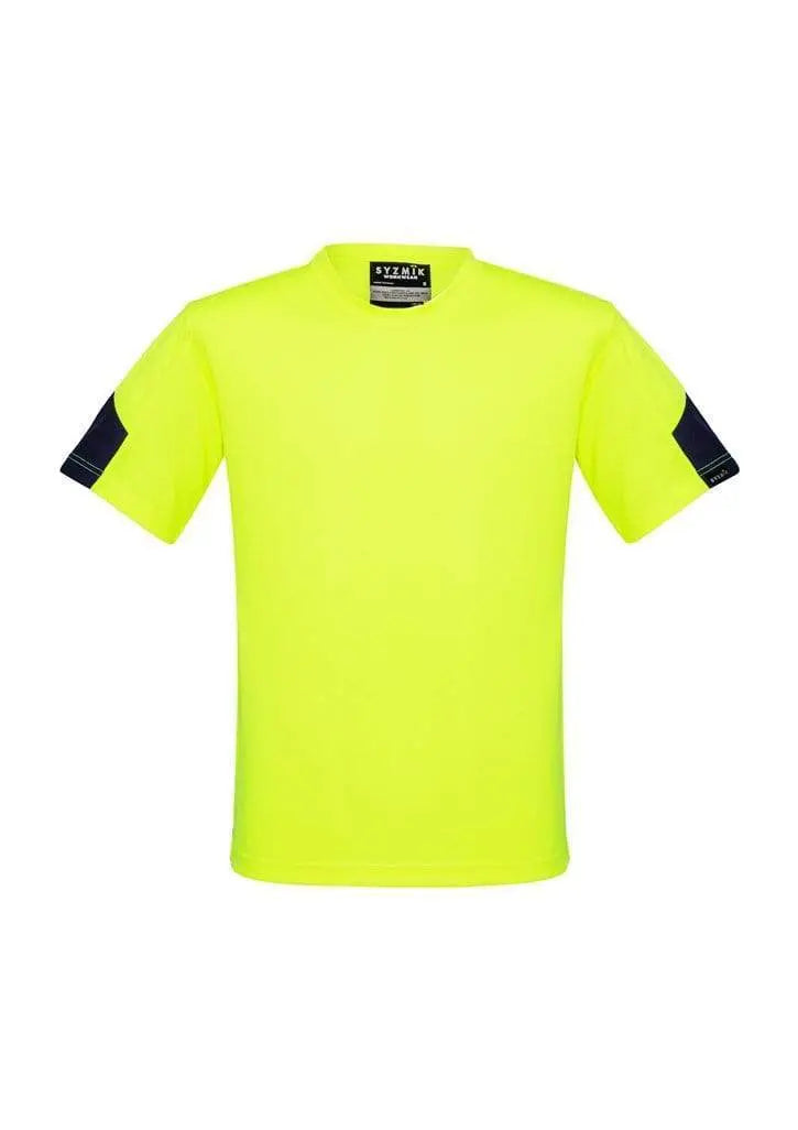 SYZMIK Men’s Hi Vis Squad T-Shirt ZW505 Work Wear Syzmik Yellow/Navy XS